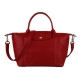 LONGCHAMP Pliage Cuir小羊皮系列手提肩背包(小/紅) product thumbnail 1