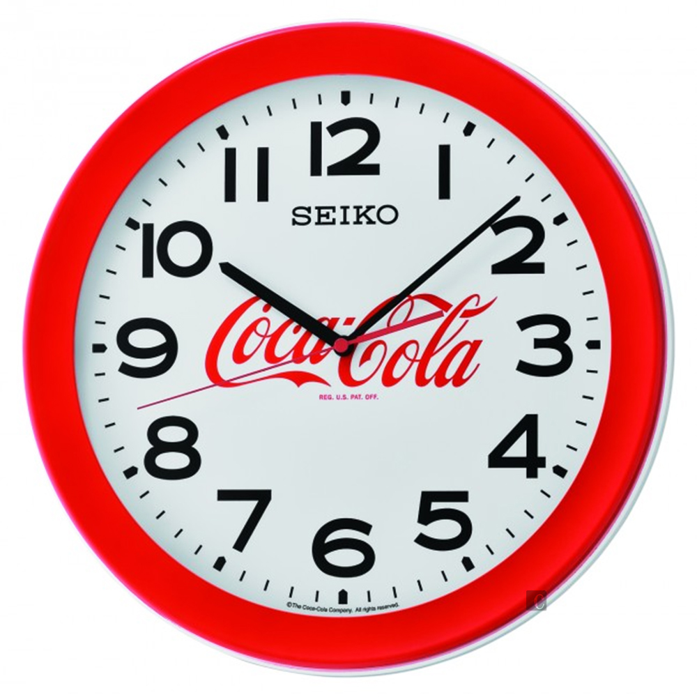 SEIKO精工 Coca-Cola 可口可樂聯名掛鐘(QXA922R)-36.8cm