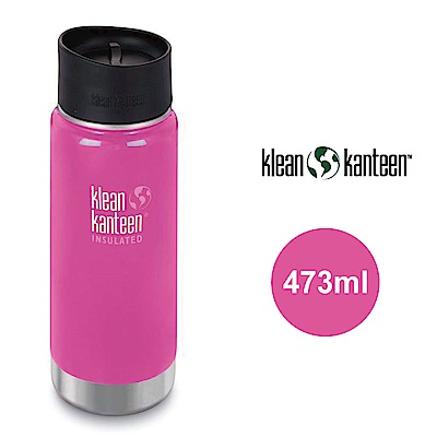 【美國Klean Kanteen】寬口不鏽鋼保溫瓶-473ml-蘭花粉