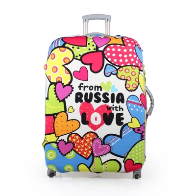 PUSH! 旅遊用品炫彩心行李箱拉桿箱登機箱彈力保護套防塵套20寸(適用18-22寸)