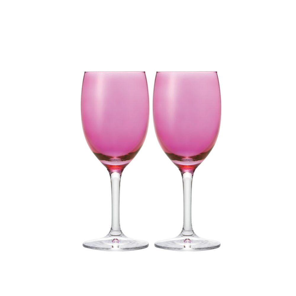 【ADERIA】日本進口葡萄酒專用玻璃對杯(粉紅)