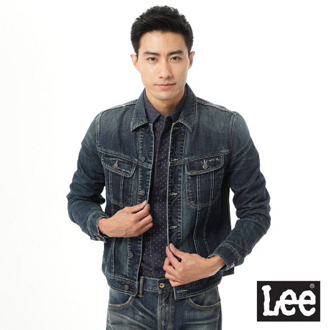 Lee 牛仔Vintage Laundry 外套-男款-深藍