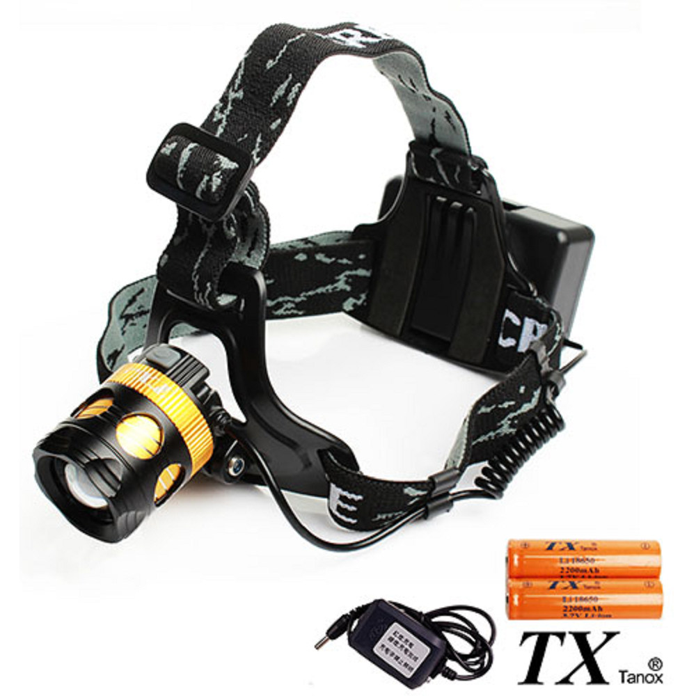 TX特林美國CREE T6 LED黑蝙蝠多段旋轉變焦頭燈(HD-6642)