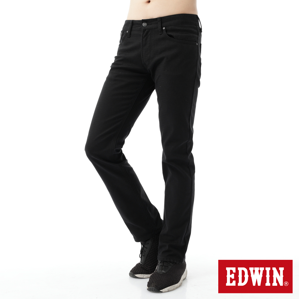 EDWIN 大尺碼 EDGE直筒保溫褲-男-黑色
