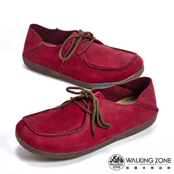 WALKING ZONE 可踩式雙穿休閒女鞋-紅(另有藍、棕)