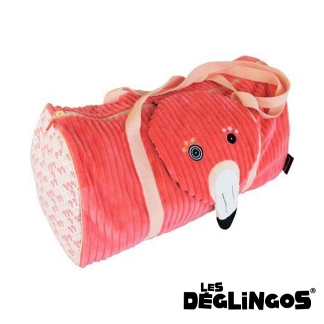 Les Deglingos 立體玩偶旅行側背包(周末休閒包)-紅鶴 (FLAMINGOS)