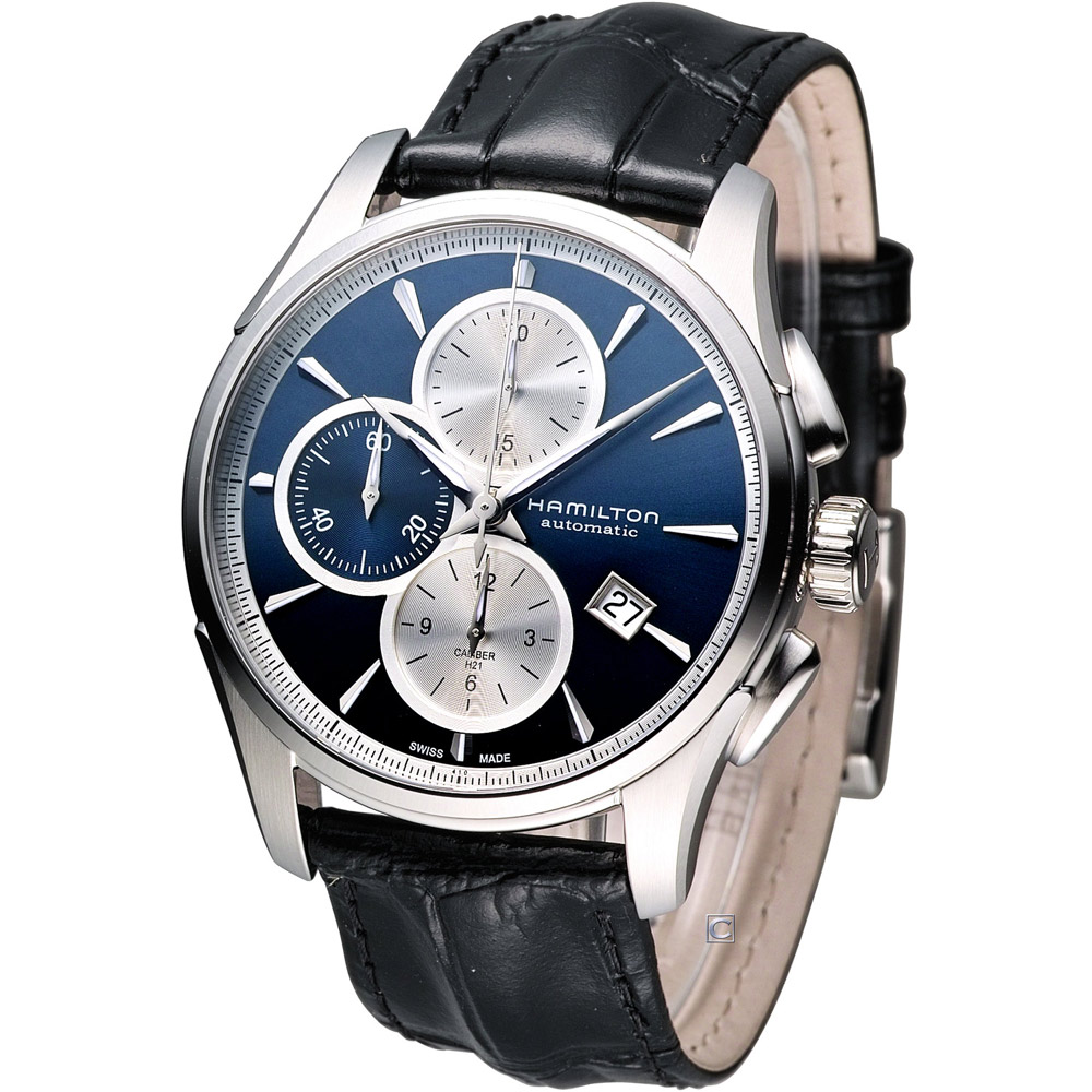 Hamilton Jaazmaster 計時機械腕錶-藍x黑錶帶/42mm