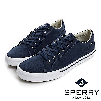 SPERRY  Striper全新進化吸震減壓帆布休閒鞋(男款)-海軍藍