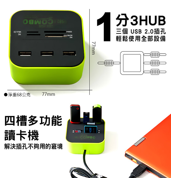 便利社 H143 七合一讀卡機 3Pot USB2.0