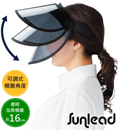 Sunlead 防曬護臉款。透明長帽簷涼感效果遮陽帽/中空帽