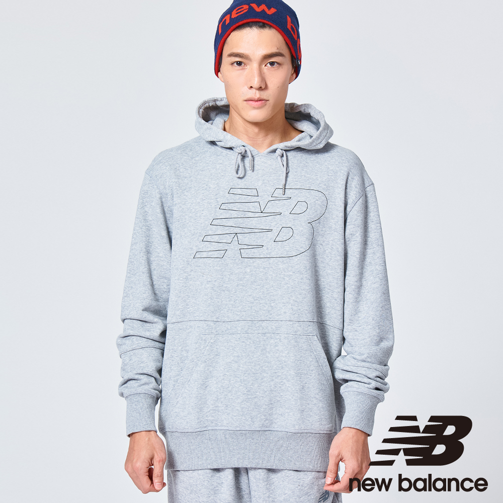 New Balance LOGO連帽長袖上衣AMT81557AG中性淺灰