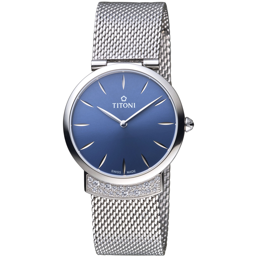 TITONI MADEMOISELLE優雅伊人系列米蘭錶帶腕錶-藍紫色/32mm