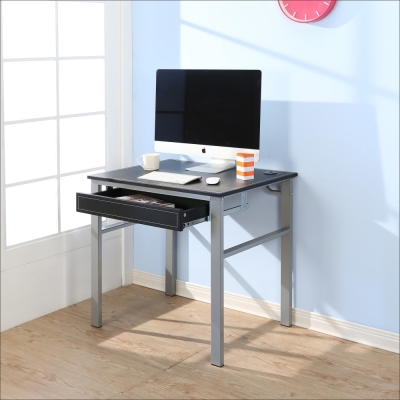 《BuyJM》低甲醛仿馬鞍皮80公分單抽屜穩重型工作桌-DIY