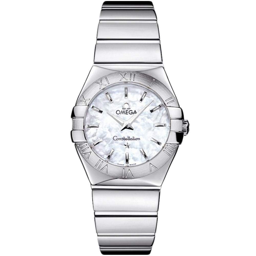 Omega 歐米茄constellation星座系列 白色珍珠貝殼表面石英腕錶-27mm
