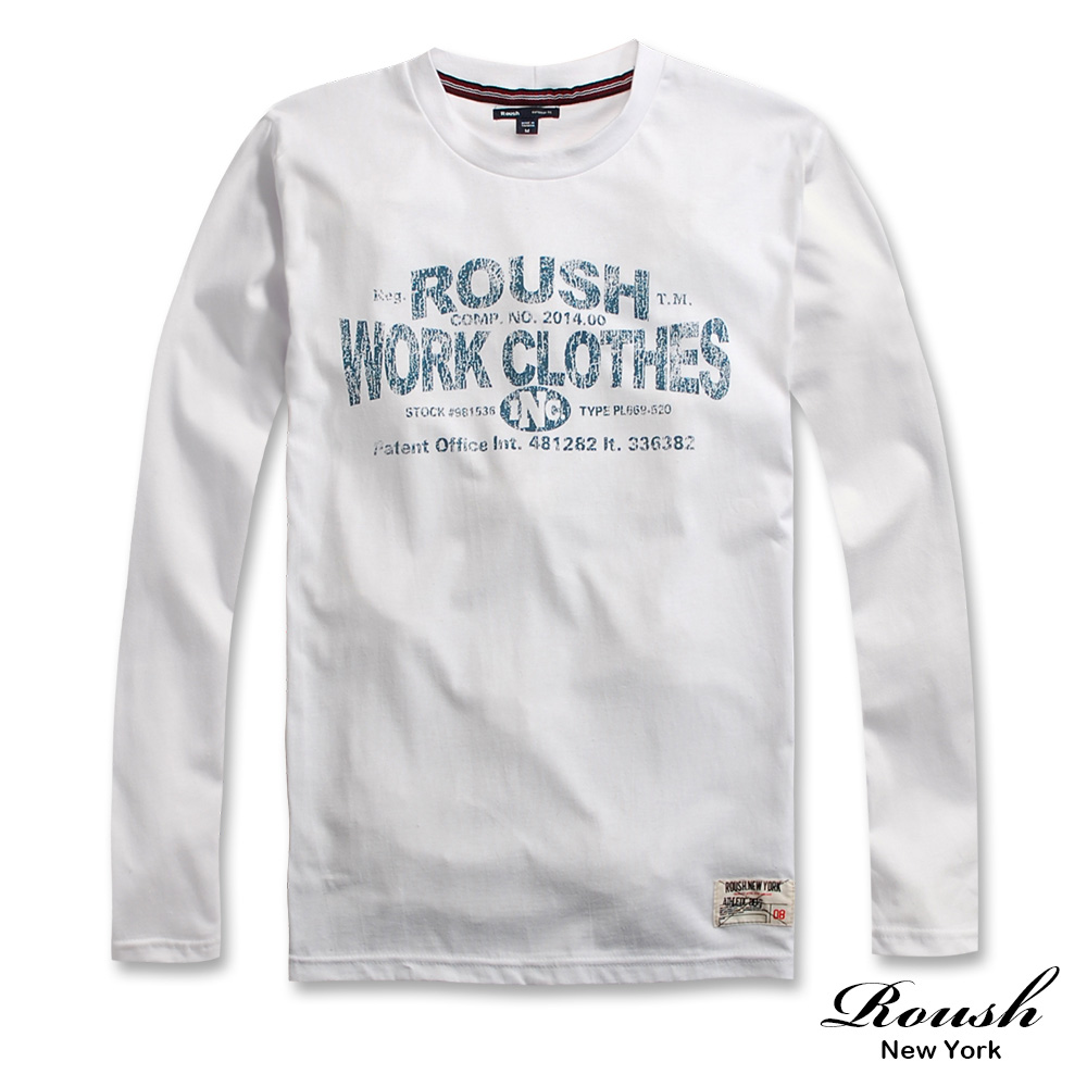 Roush WORK CLOTHES 破版字樣情侶長Tee - (4色)