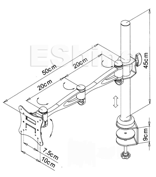 Eshine ESB-172夾桌式手臂液晶支架