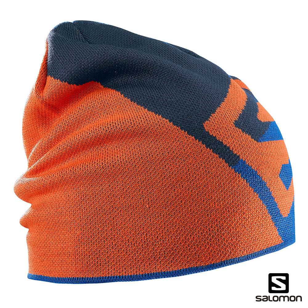 Salomon 保暖雙面毛帽 FLAT SPIN 藍/橘