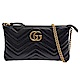 GUCCI GG Marmont mini絎縫紋牛皮金屬雙GLOGO肩/斜背包(迷你-黑) product thumbnail 1