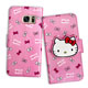 Hello Kitty 三星 Galaxy S7 edge 閃粉絲紋皮套(蝴蝶結粉) product thumbnail 1