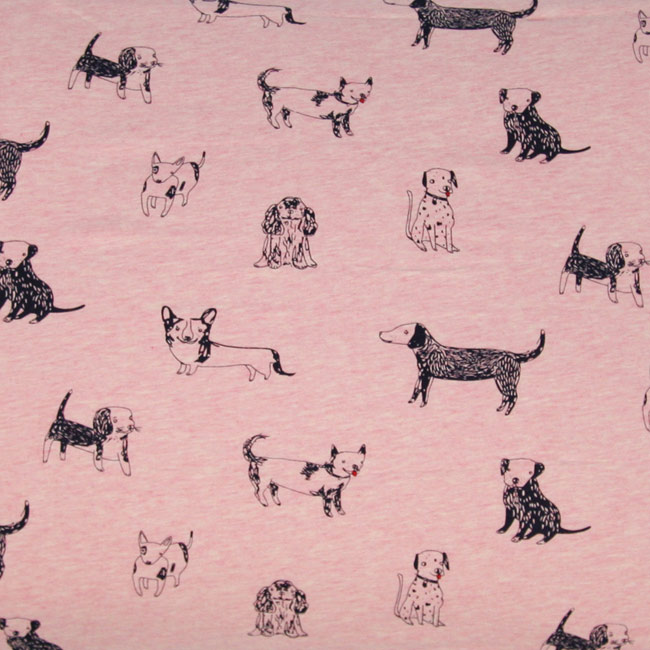 Yvonne Collection手繪狗狗加大三件式被套組-粉紅