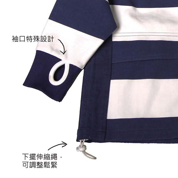 摩達客 美國LA設計品牌【Suvnir】藍白橫紋連帽外套