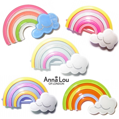 Anna Lou OF LONDON 倫敦品牌 Rainbow 立體小彩虹雲朵髮夾