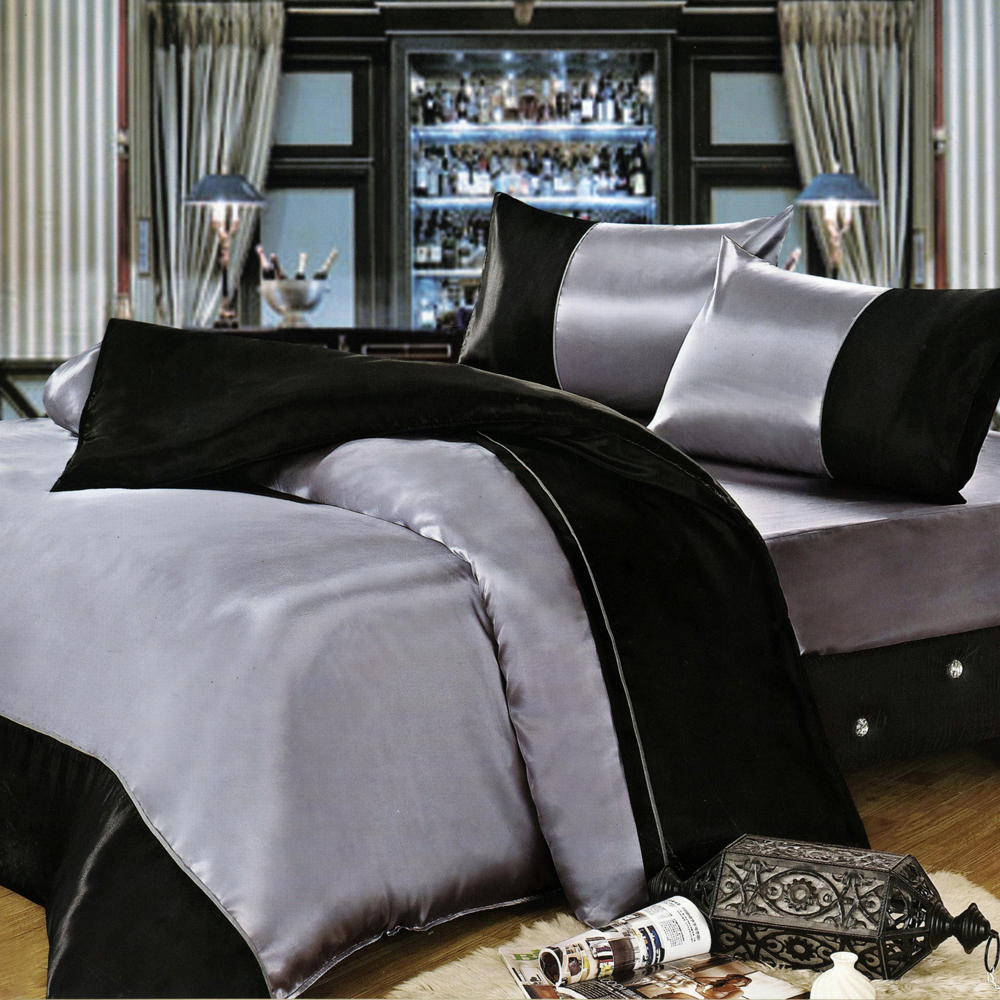 Bedding 貴族品味雙人四件式絲質緞面床包被套組 Yahoo奇摩購物中心
