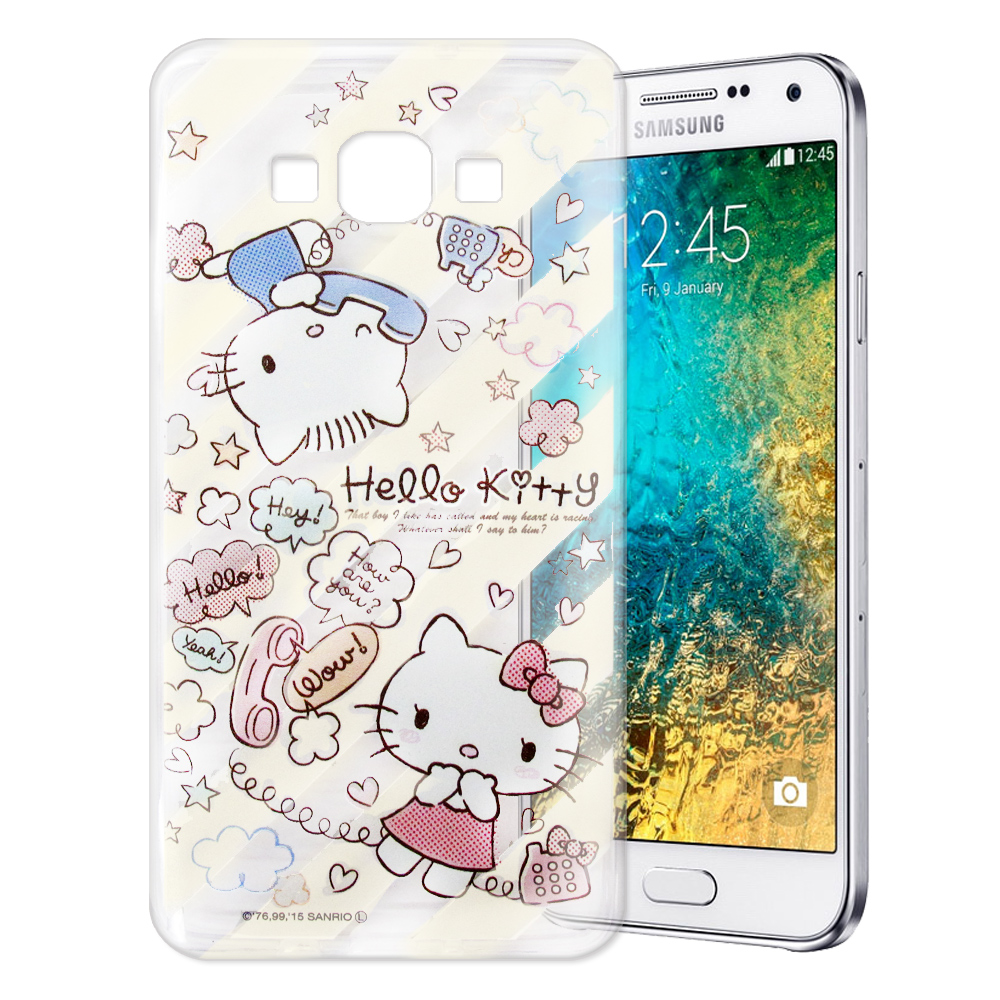 Hello Kitty Samsung Galaxy E7 透明軟式殼 熱線款