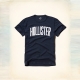 HCO hollister 海鷗 經典刺繡文字短袖T恤-深藍色 product thumbnail 1