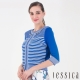 JESSICA-高雅珠飾條紋七分袖針織開襟衫（藍） product thumbnail 1