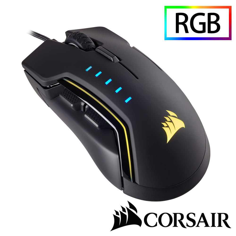 CORSAIR Gaming GLAIVE RGB電競光學滑鼠-黑