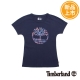 Timberland 女款深藍色LOGO印花短袖T恤 product thumbnail 1