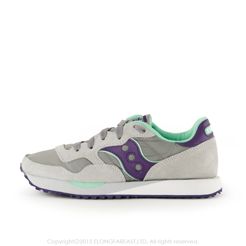 (女) 美國 SAUCONY 經典時尚休閒輕量慢跑球鞋-灰紫