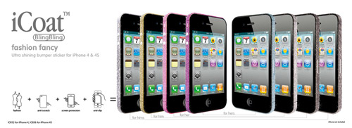 Ozaki iCoat Bling Bling iPhone4S時尚邊框晶亮貼