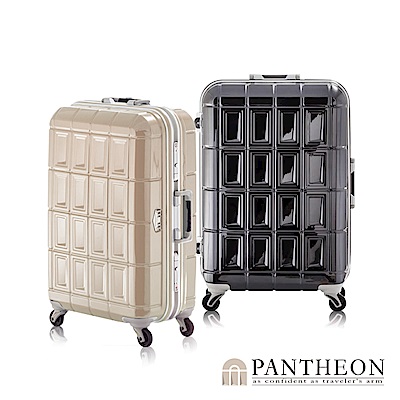 日本PANTHEON 26吋 經典黑  網美行李箱 輕量鋁框登機箱