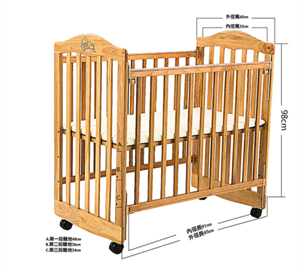 【美國 L.A. Baby】蒙特維爾美夢熊嬰兒床-超值優惠組合(嬰兒床 藍純棉五件式寢具組