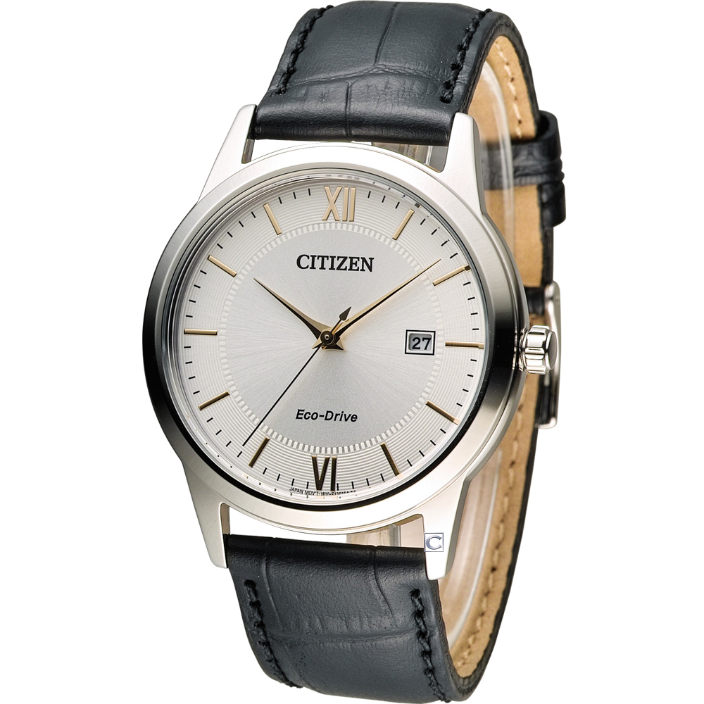 CITIZEN 星辰 光動能復古休閒經典腕錶(AW1236-11A)-銀/40mm