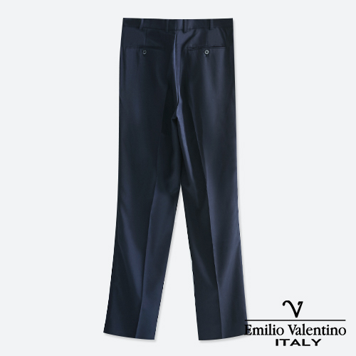 Emilio Valentino 范倫提諾吸濕排汗打摺西褲-藍
