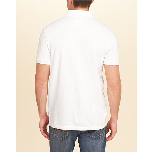 Hollister 經典海鷗刺繡短袖Polo衫-白色 HCO