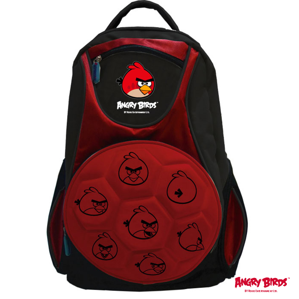 【Angry Birds 憤怒鳥】足球硬殼造型書背包(紅)