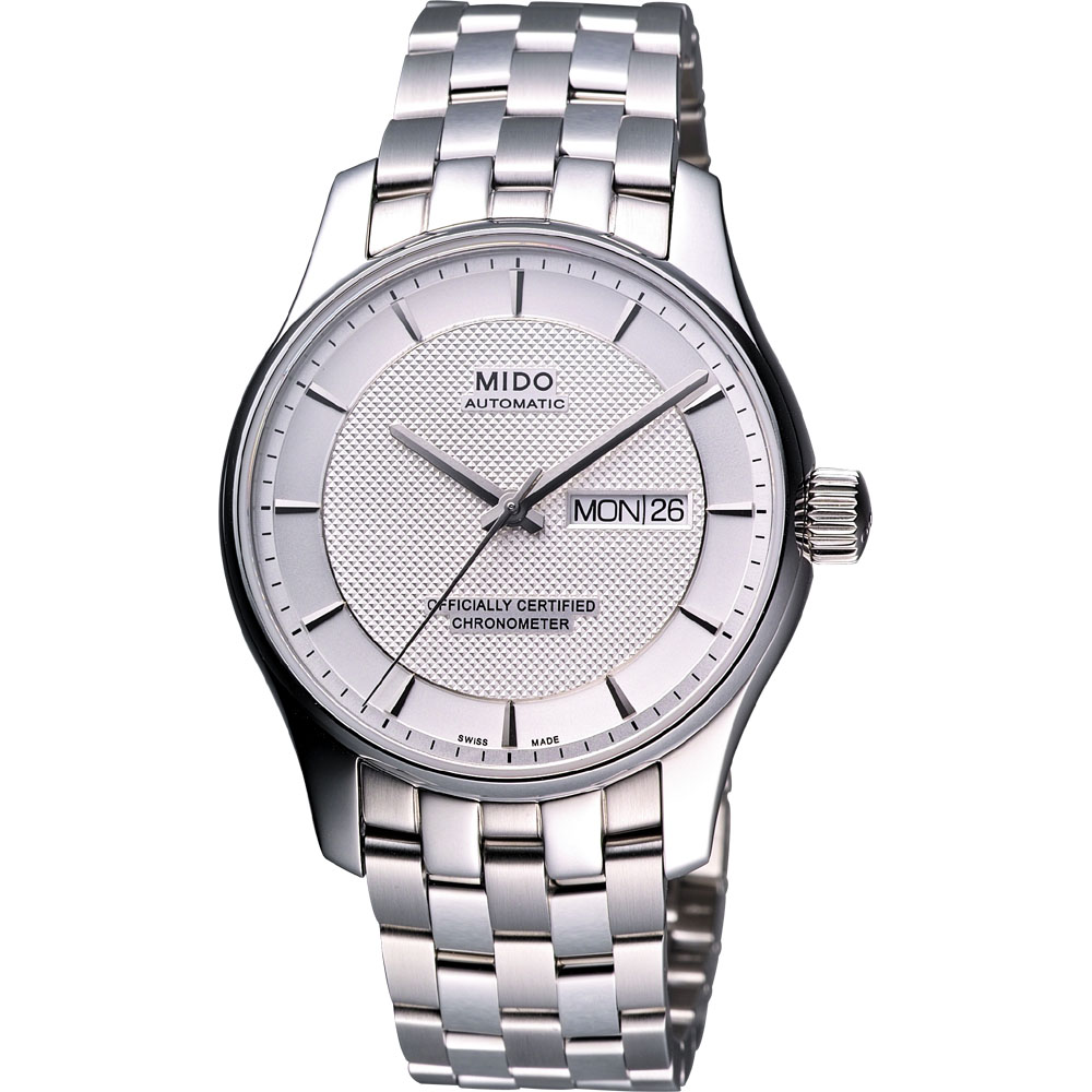 MIDO 美度 官方授權 Belluna II 天文台認證機械腕錶-銀白/39mm