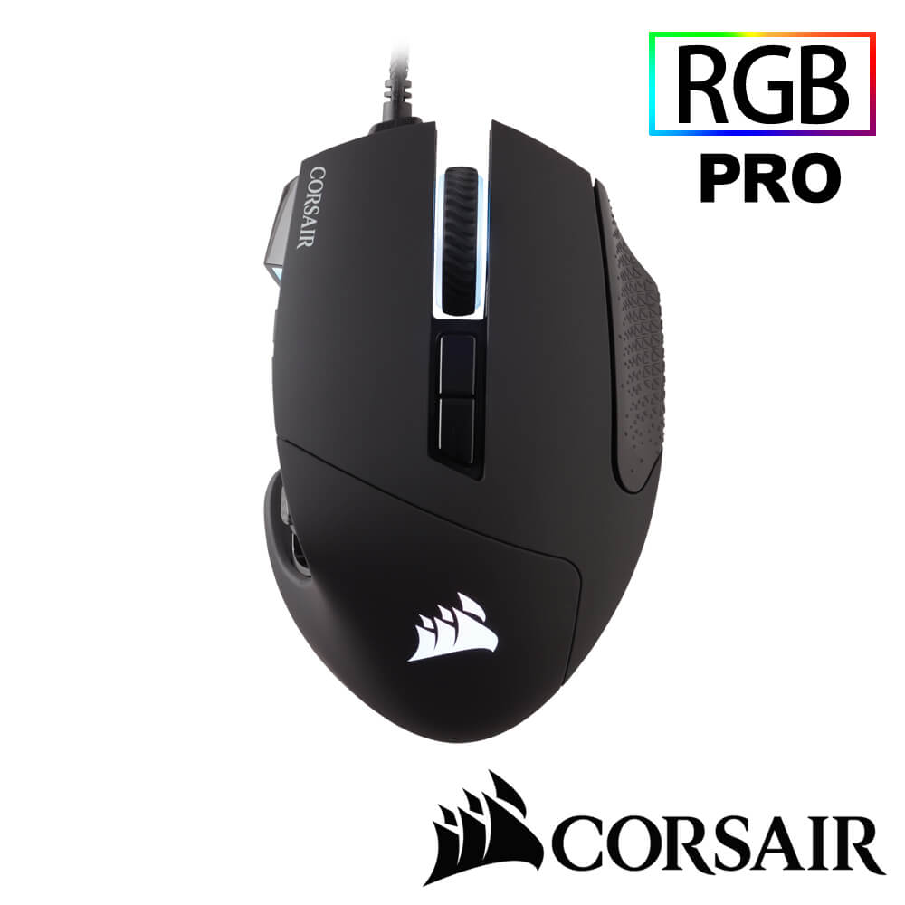 CORSAIR Gaming ScimitarPRO RGB電競光學滑鼠-黑