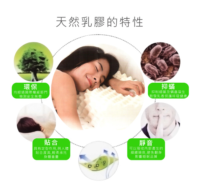 BEDDING-100%純天然蜂巢氣孔平面乳膠枕 一入