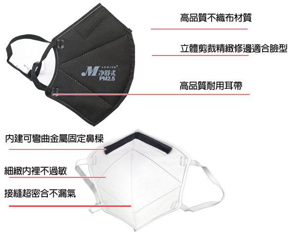 淨舒式 防霾口罩PM2.5 (10包組一包3入)(黑)