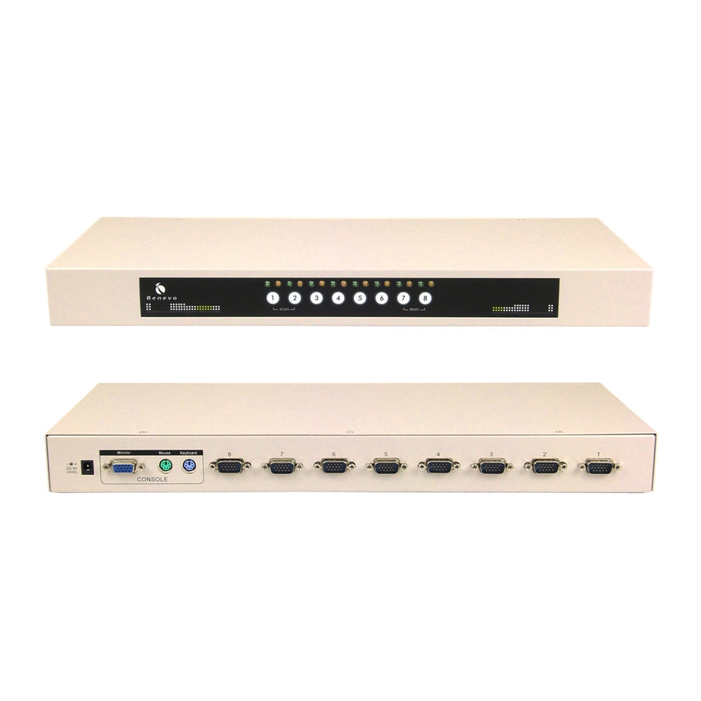 BENEVO BKVM108PDU2 機架型 8埠PS/2 KVM多電腦切換器