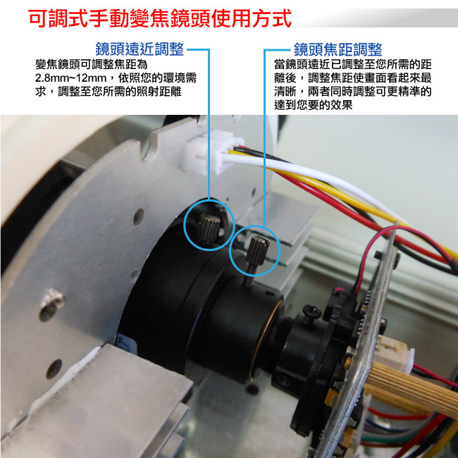 監視器攝影機 奇巧 AHD 1080P SONY 200萬六陣列燈雙模切換可調式變焦鏡頭