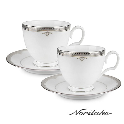 Noritake 鉑金漢銀邊對杯組