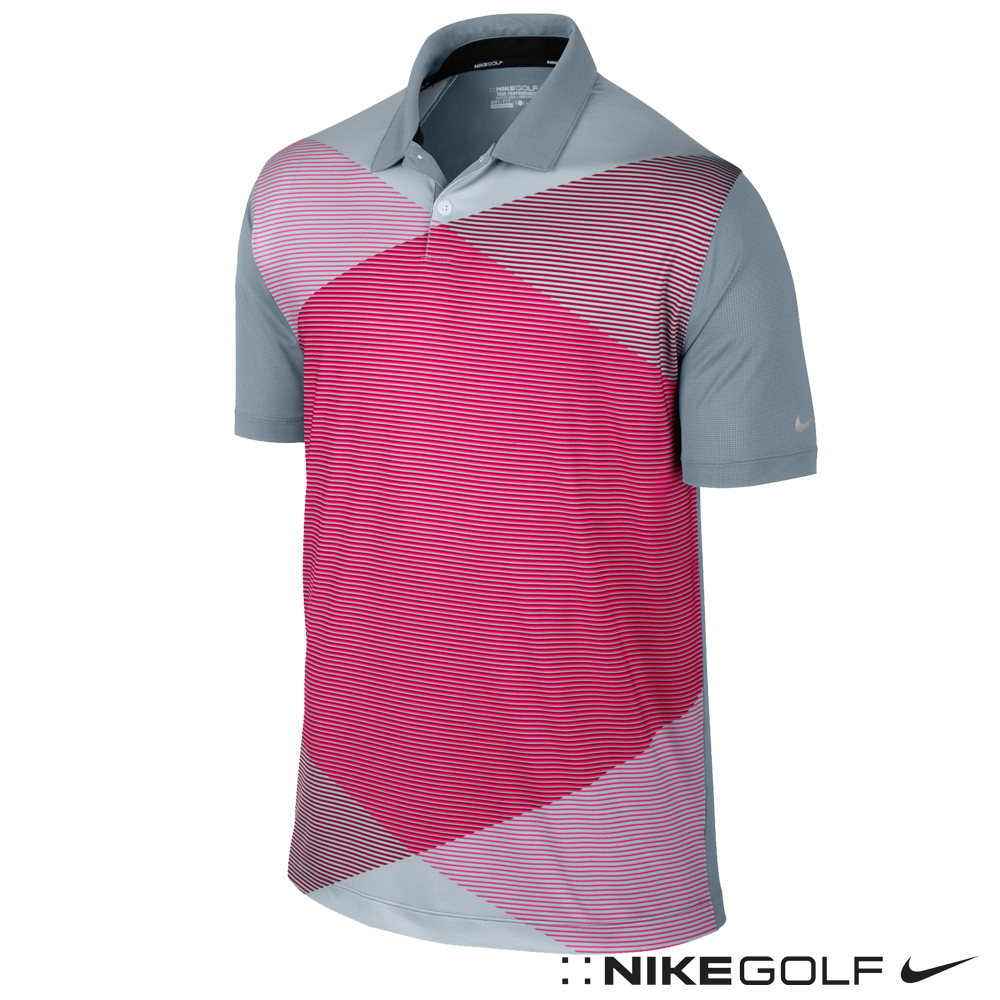 Nike Golf 快速排汗斜紋短袖POLO 衫-紳土粉