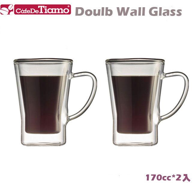 Tiamo DC-XL-1603 雙層玻璃杯(有柄) 170cc / 2入(HG2053)