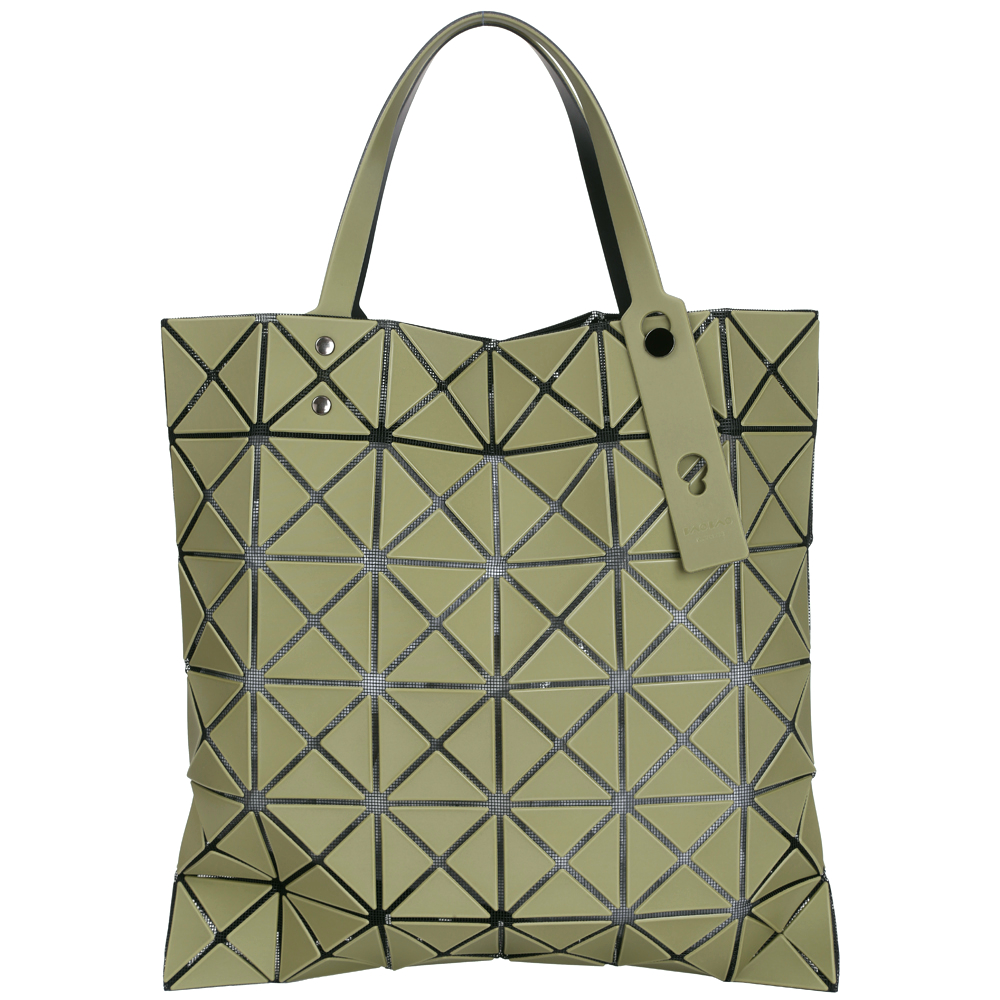 三宅一生BAOBAO ISSEY MIYAKE LUCENT 6x6 墨綠色泰絲霧面托特包